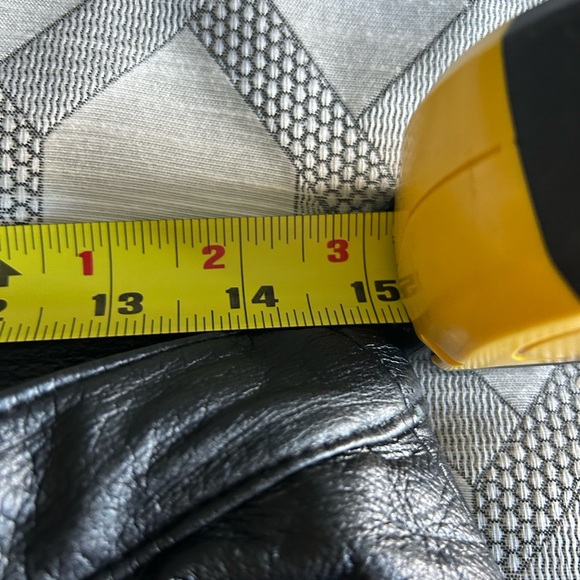 Vintage Newport News Black Leather Jeans size 12 tall EUC - Picture 5 of 6